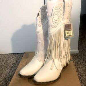 Roper Women's Rickrack white fringe Western Performance Boots - size 9